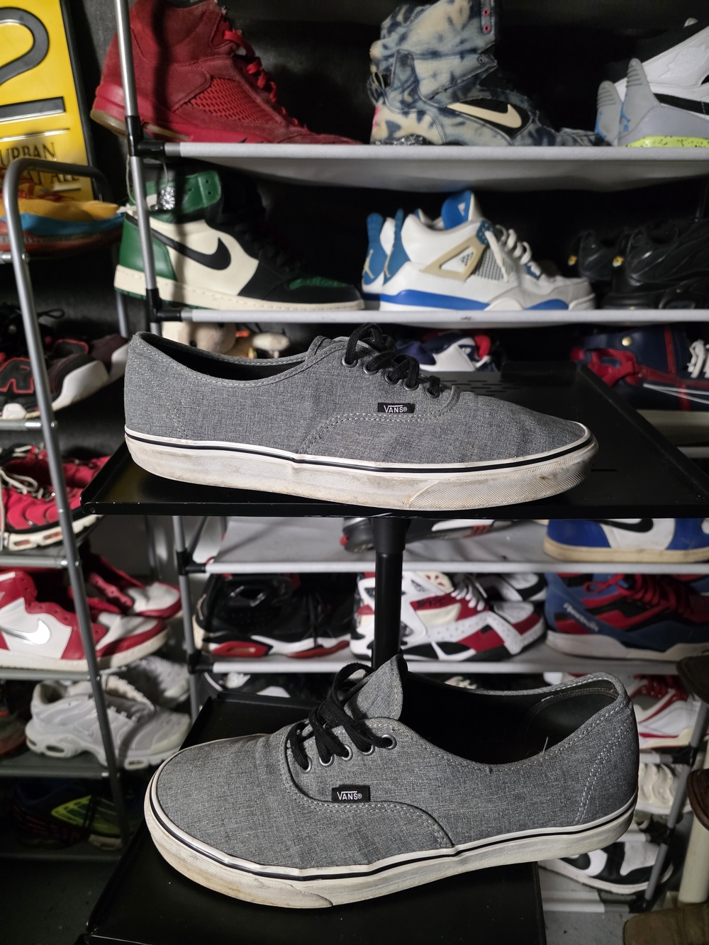 🔥 Vans Men’s Size 13 Gray Canvas Sneakers Hot!